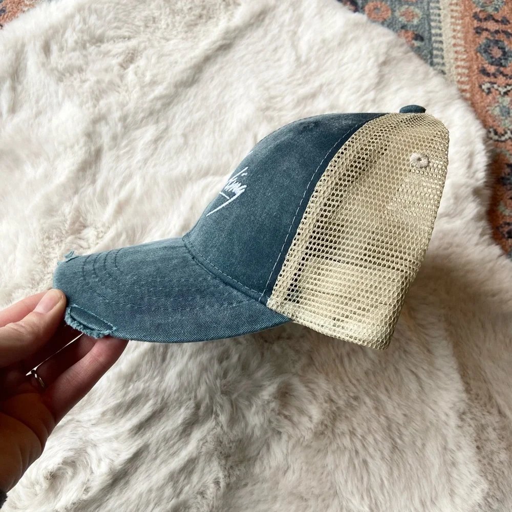 NEW Trucker hat Day Drinking distressed baseball cap women’s baseball mesh OSFM